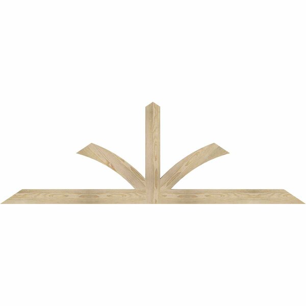 Ekena Millwork Richland Rough Sawn Timber Gable Bracket, Douglas Fir, 84"W x 28"H x 2"D x 4"F, 8/12 Pitch GBW084X28X0204RIC00RDF - main